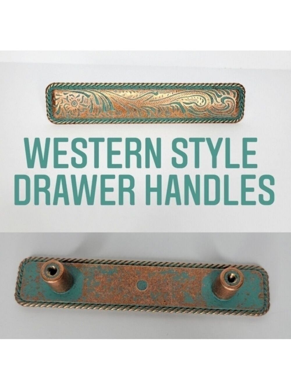 Coustom Bundle Western Style Drawer Handle - Turquoise and Copper